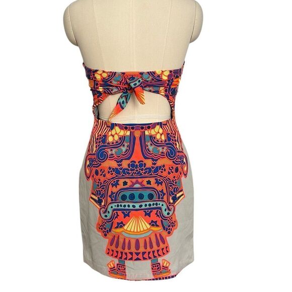 Mara Hoffman Neon Aztec Strapless Mini Cocktail Dress | Size 6 - Picture 6 of 10